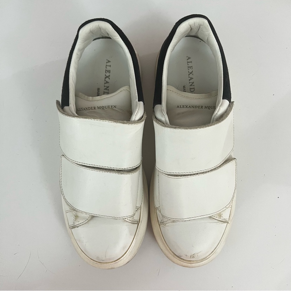 Alexander McQueen Oversized White and Black Velcro Sneakers